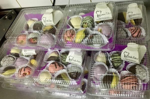 Cajita frutillas y chocolates artesanales